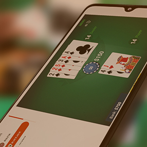 blackjack game in a smartphone