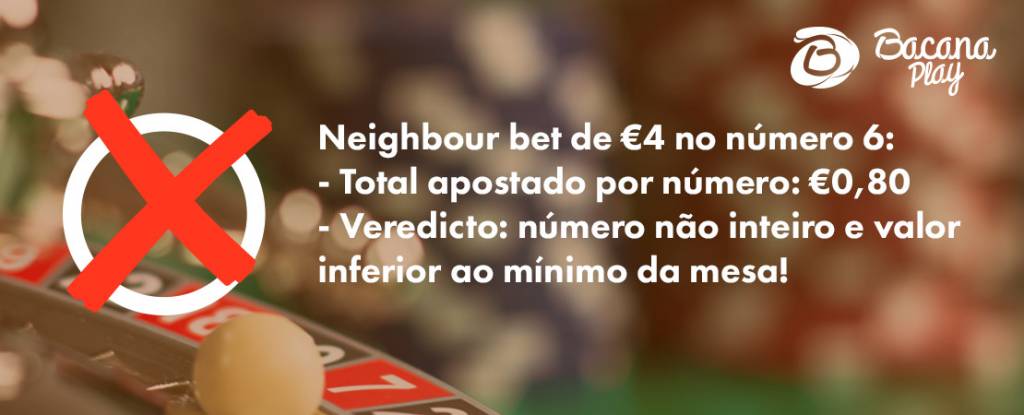 Neighbour bet de €4 no número 6