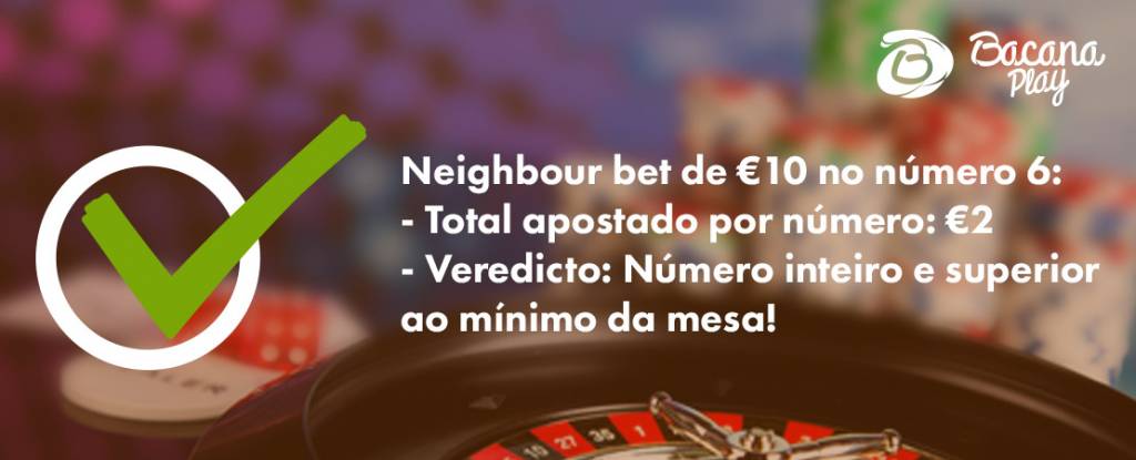 Neighbour bet de €10 no número 6