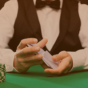 Blackjack dealer hand with hole card